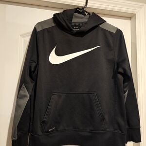 Nike Black & Gray Performance Hoodie with White Swoosh